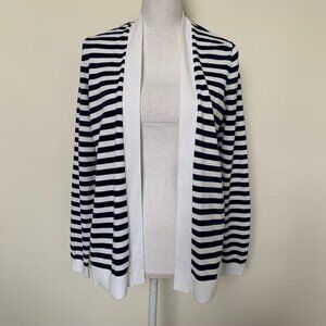 Lands End Sz S 6-8 cardigan Stripe womens light we